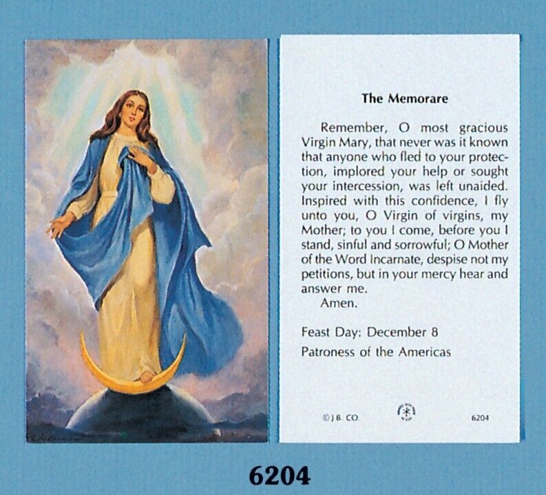 JB6204P The Memorare HC Paper Holy Card Pack of 100 Pieces