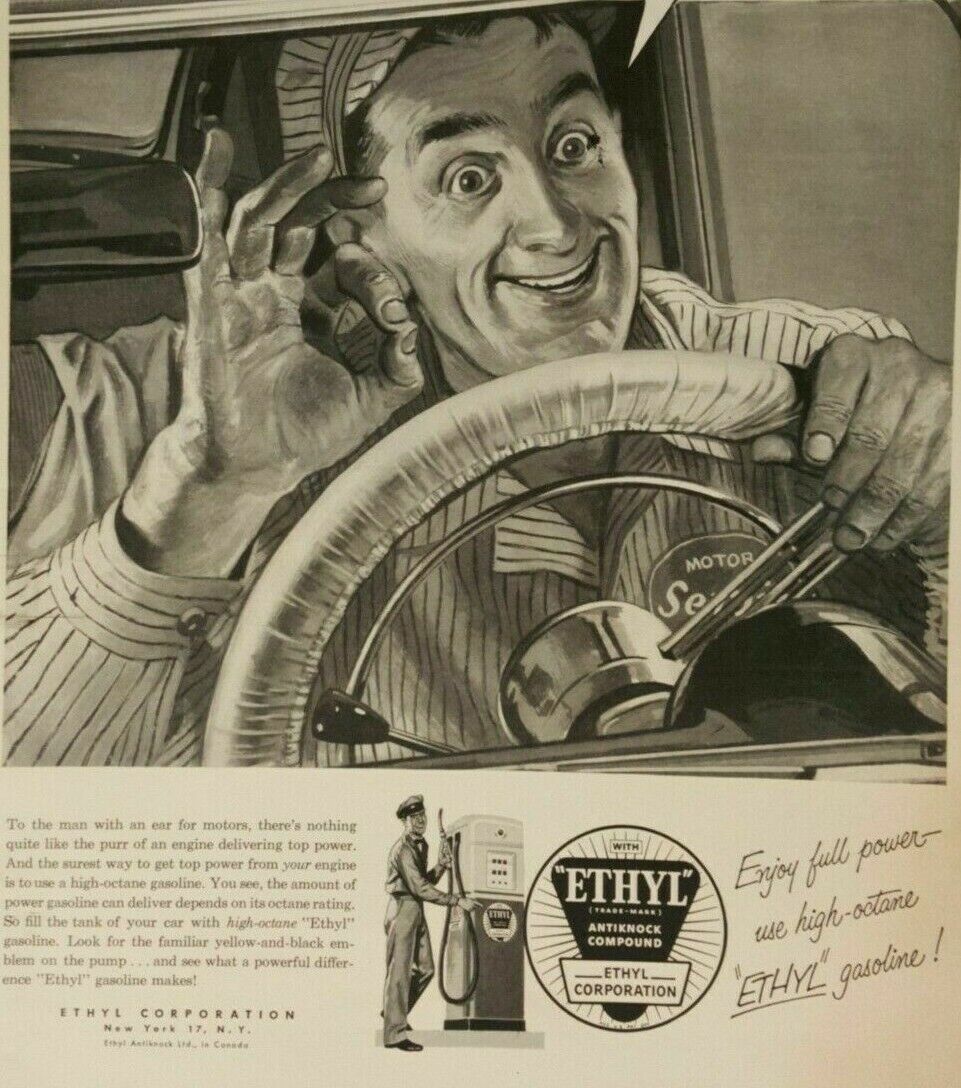 Vintage Life Magazine Ad 1954 Ethyl Corporation Hi-Octane Gasoline Antiknock 