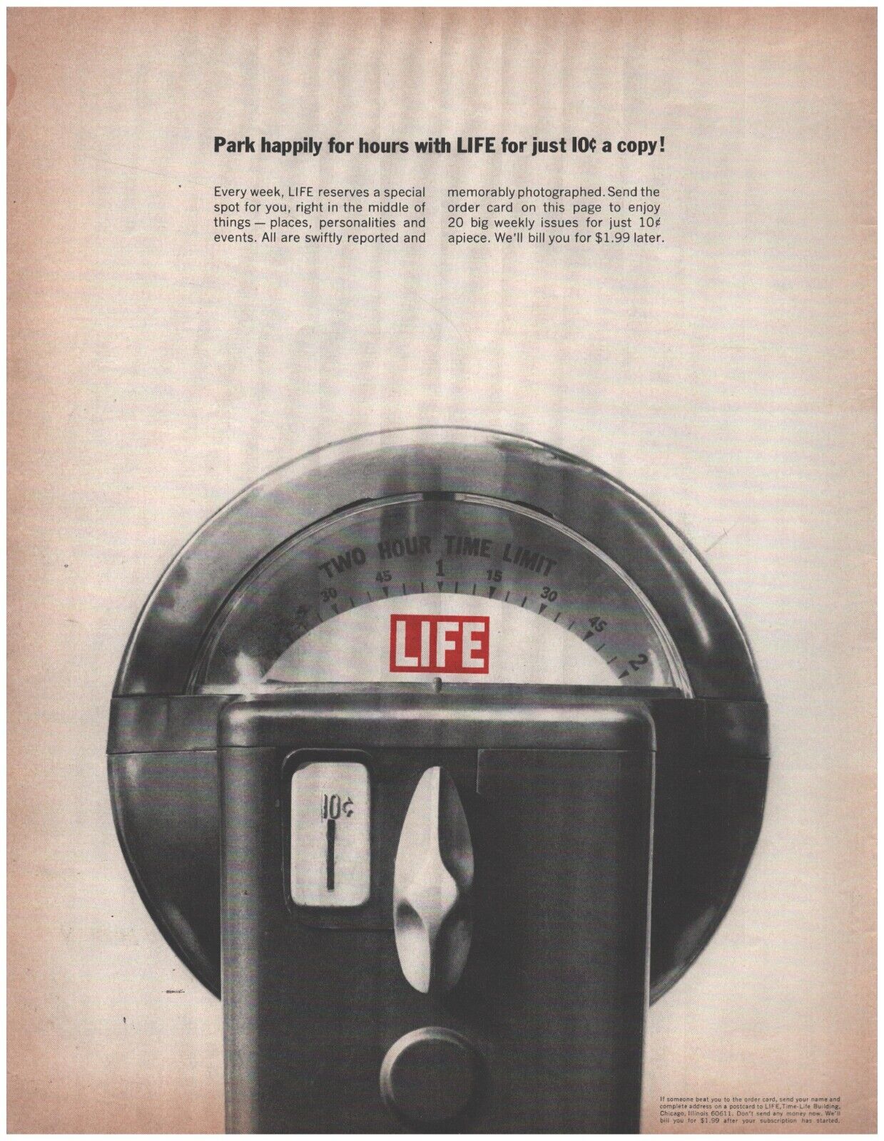 1964 Life Magazine for 10 cents per copy Vintage Original Magazine Print Ad