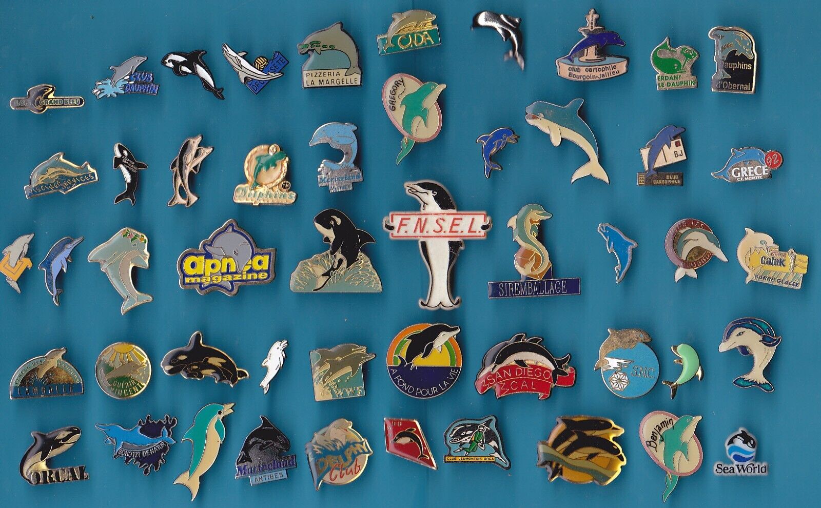 RARE LOT OF 50 PIN'S DOLPHINS ORCAS pOP210