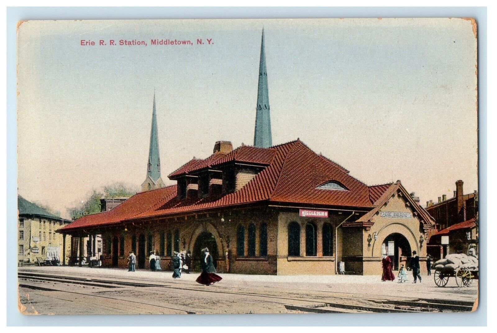 c1910\'s Erie R.R. Station Depot Middletown New York NY Unposted Antique Postcard