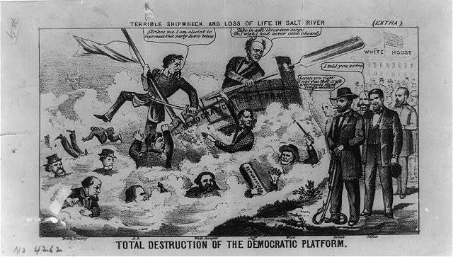 Total Destruction of Democratic Platform,Schuyler Colfax,Jefferson Davis,1868