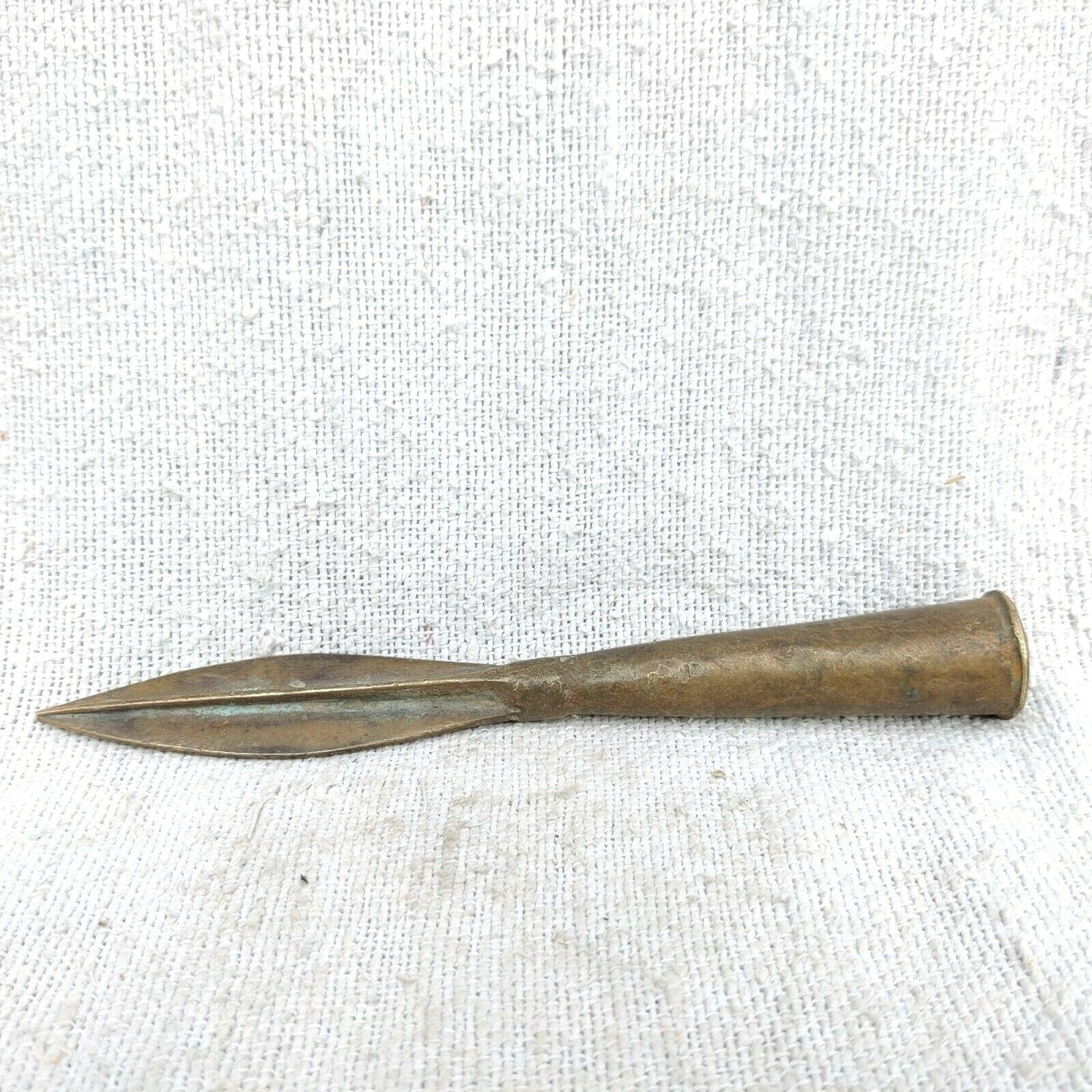Vintage Handcrafted Brass Spear Head Decorative Collectible 9.5\