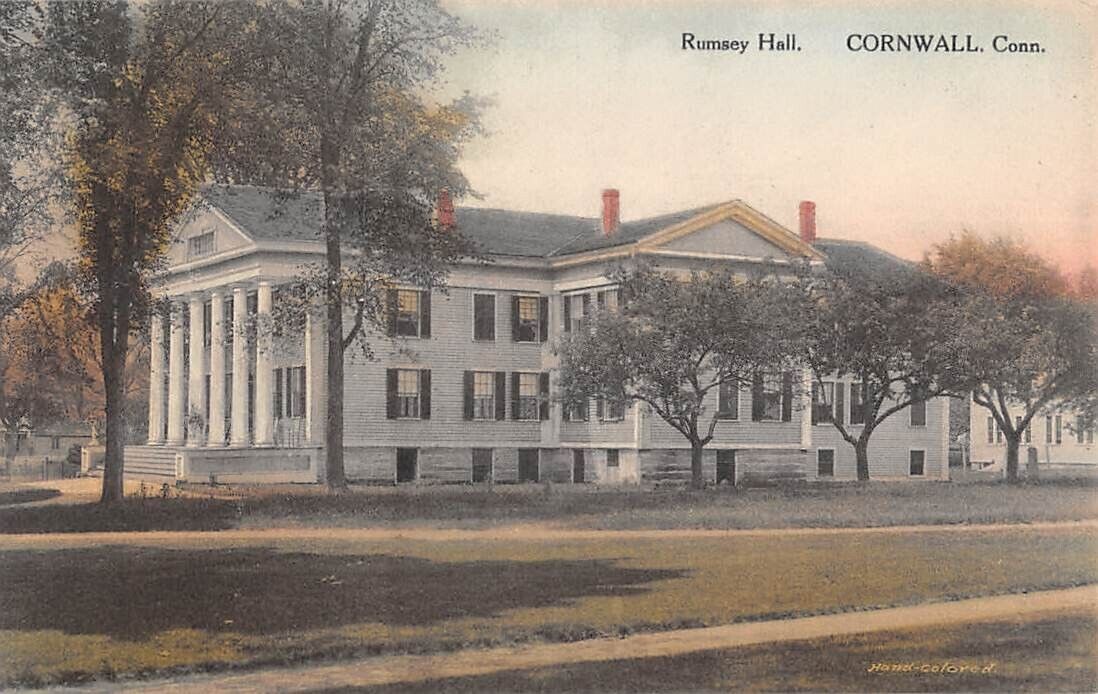 CORNWALL, CT ~ RUMSEY HALL SCHOOL, ALBERTYPE PUB HAND COLORED PC  ~ 1910-20s