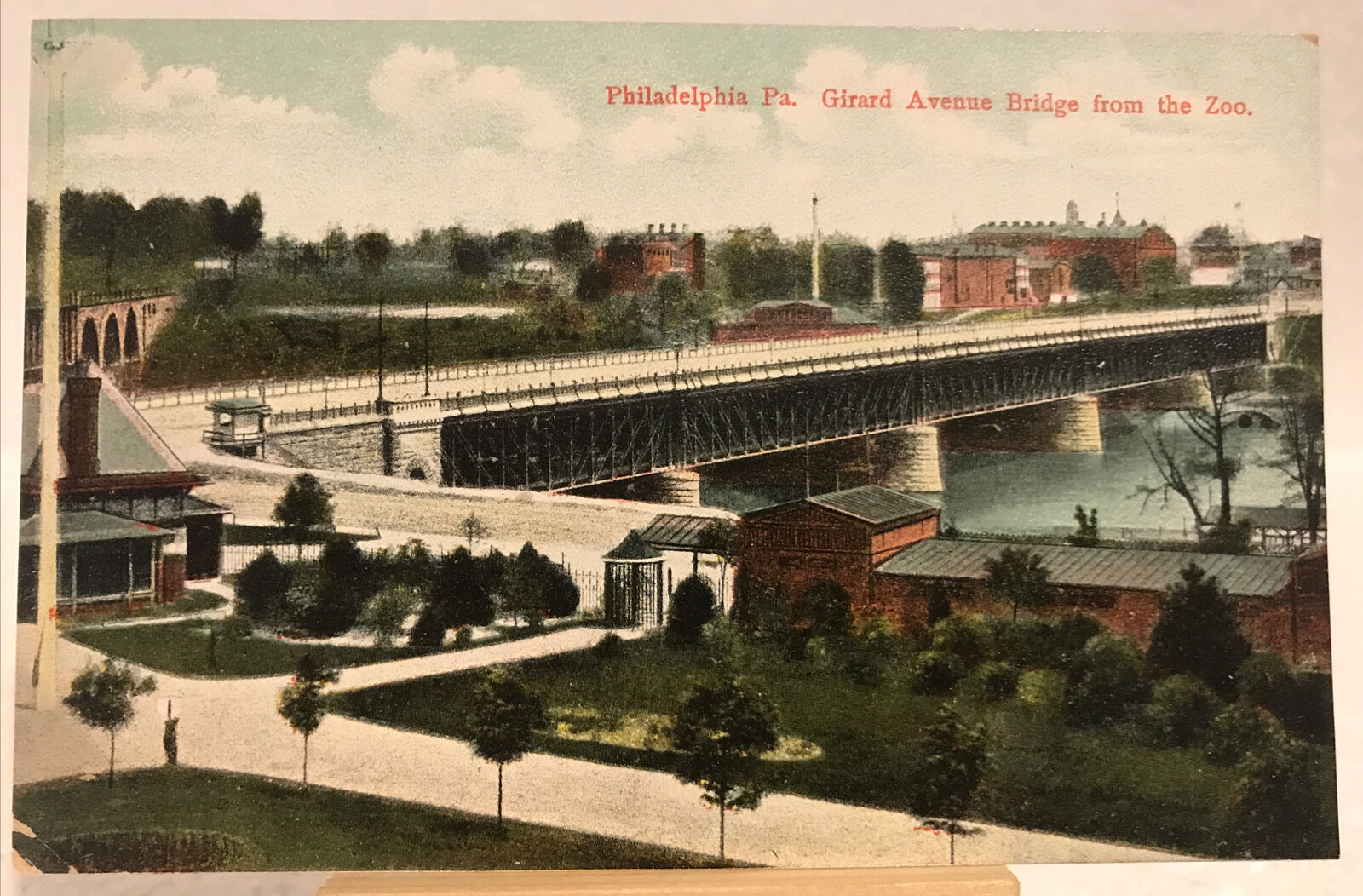 Vintage German Made Postcard- Girard Avenue Bridge from Zoo, Philadelphia, Pa