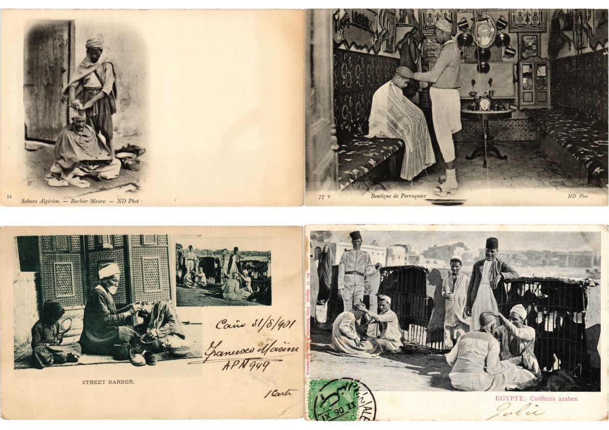 BARBER SHOPS DIFFERENT COUNTRIES 22 Vintage Postcards (L5442)