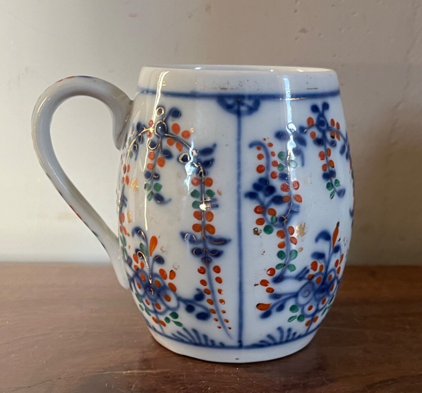 Antique 18th / 19th century German Porcelain Cup Mug Blue Onion Sprig Pattern
