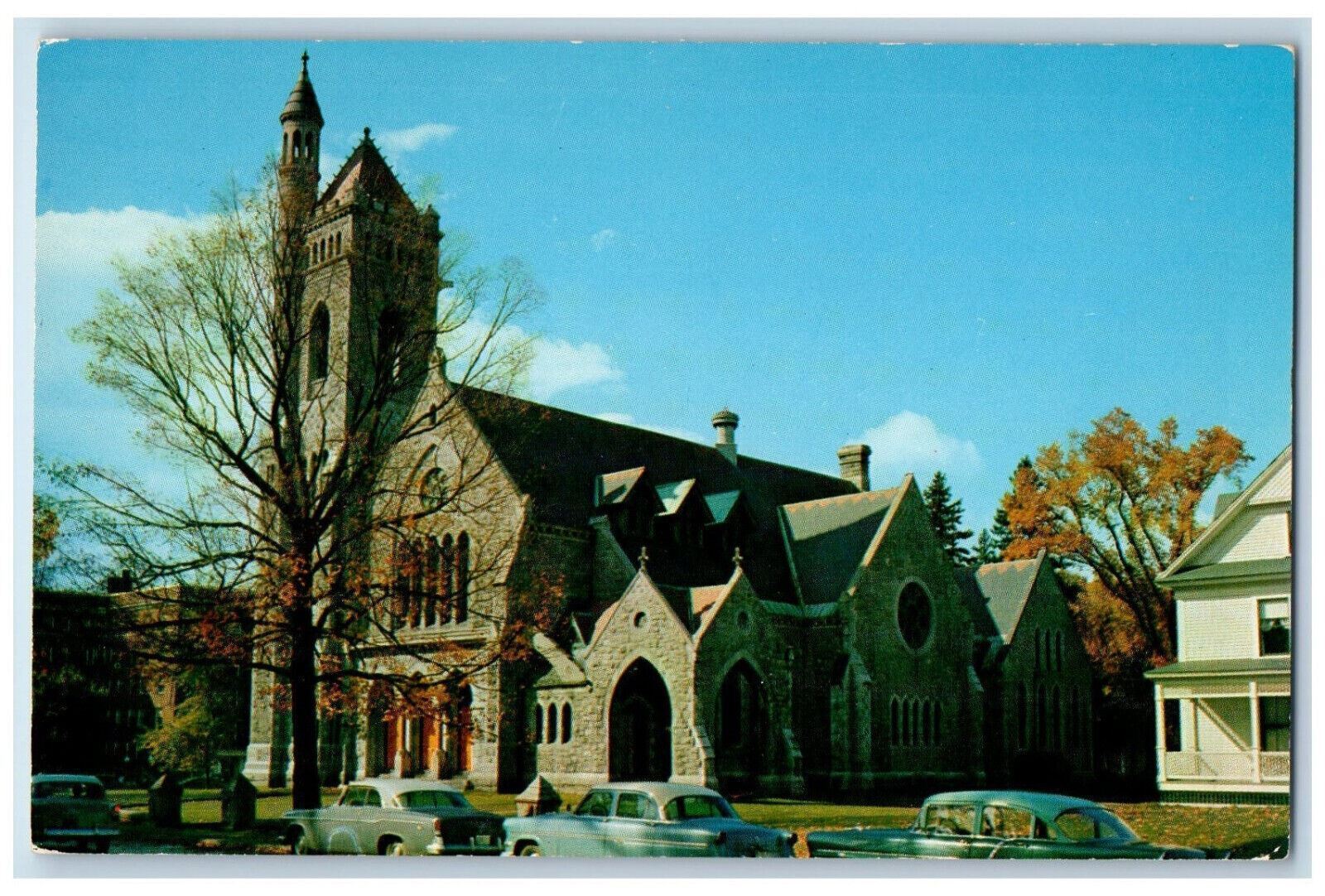 c1950's North Congregational Church, Main St. St. Johnsbury Vermont VT Postcard