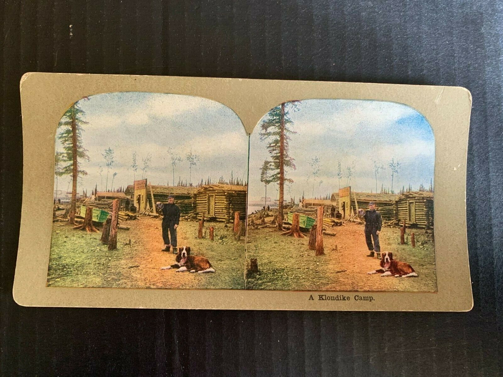 circa 1890's A Klondike Camp Stereoview Card