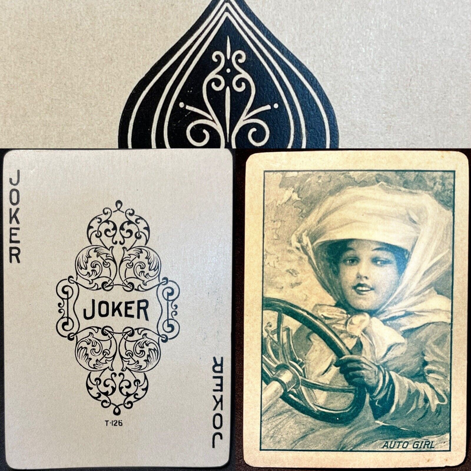 c1910 Historic High Grade Antique Playing Cards Poker Deck Rare 52+ Joker USPCC