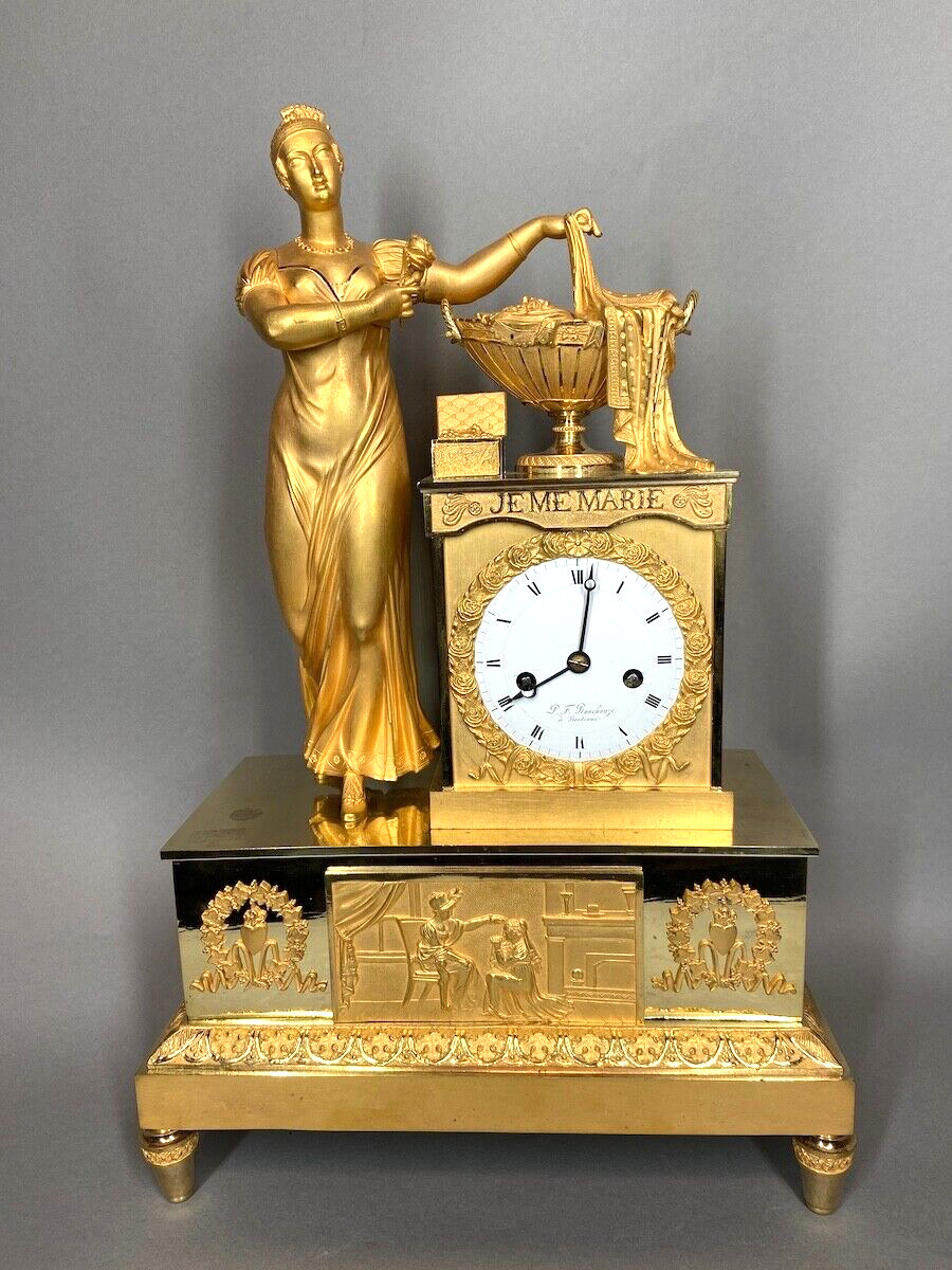 Timeless Elegance: A 19th Century Gilt Bronze French Empire Table/Mantle Clock
