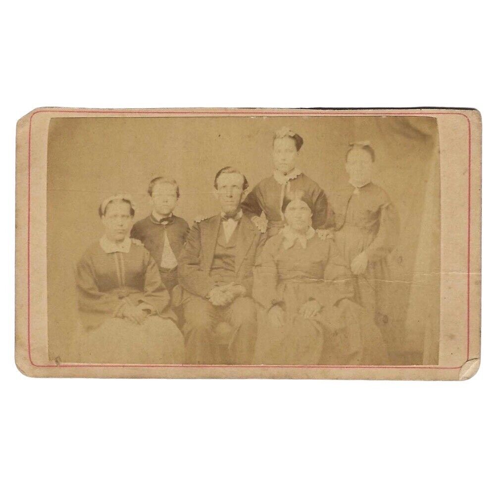 Antique Victorian CDV Photograph Of Family Men Women Family 1800 Photo