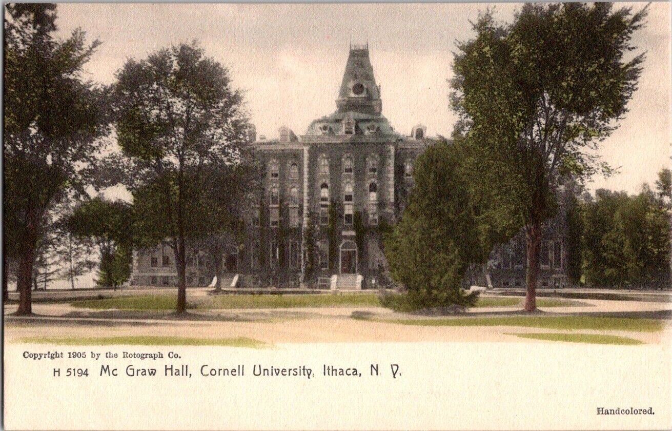 Ithaca NY New York Mc Graw Hall Cornell University Antique Postcard UNDB
