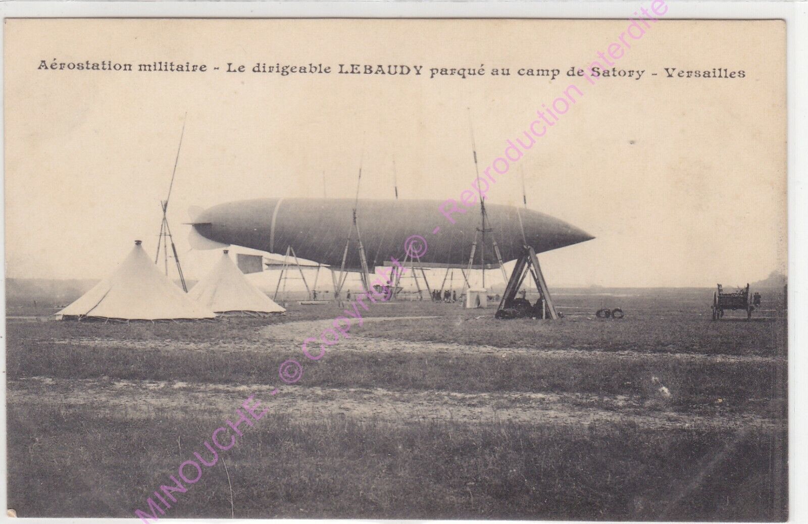 CPA Aircraft Aerostation Military Airship Lebaudy Camp Of Satory Versailles