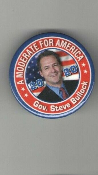  2020 pin Steve BULLOCK pinback President Campaign GOVERNOR MONTANA Moderate