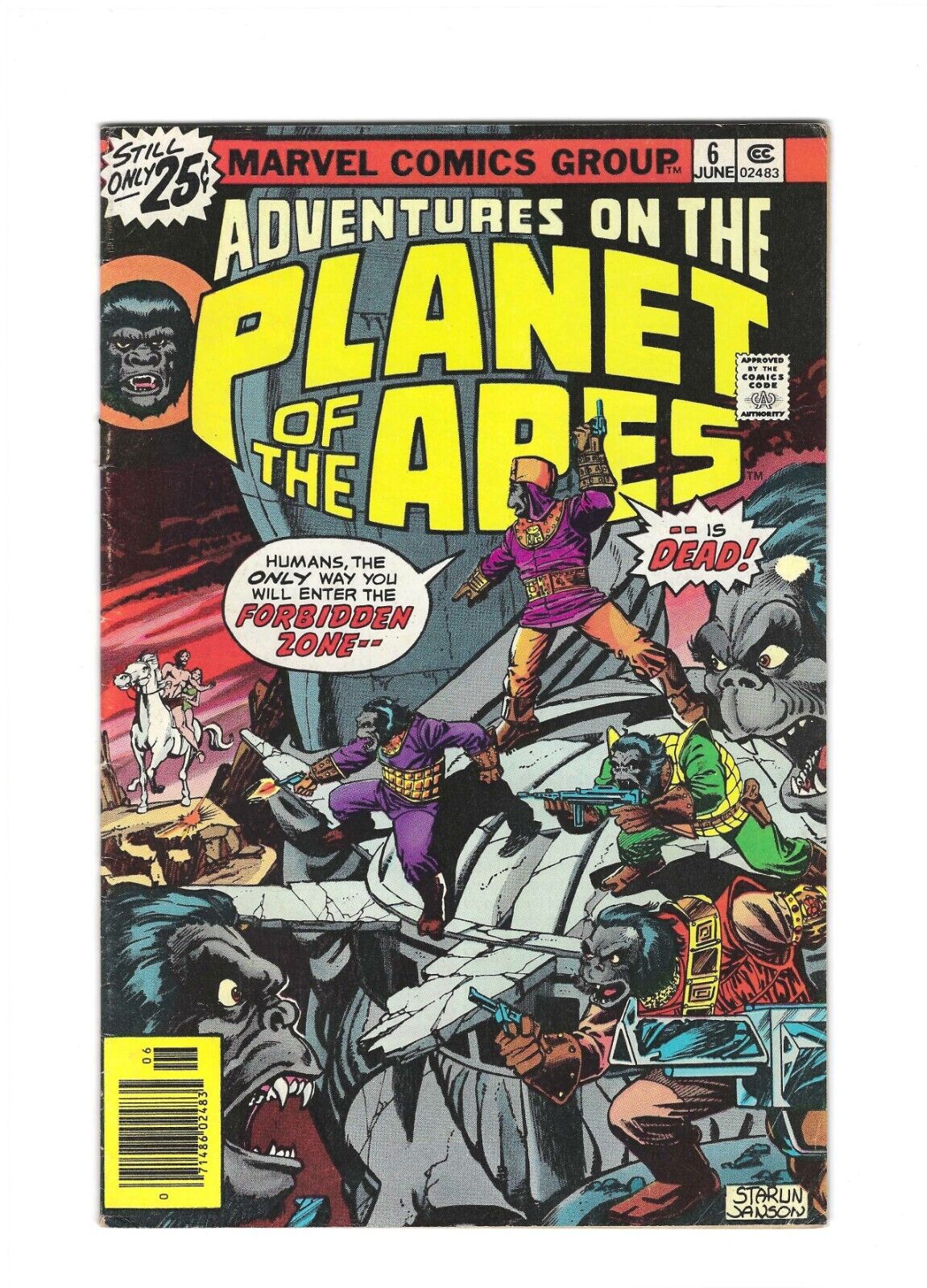 Adventures on the Planet of the Apes #6:Cleaned:Pressed:Bagged:Boarded FN-VF 7