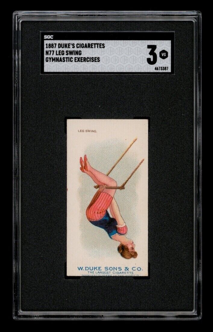 1887 Duke's Cigarettes Gymnastic Exercises N77 Leg Swing | SGC 3 | *Rare*