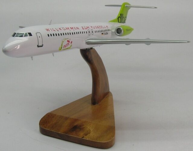 Fokker 100 DBA Fussball Airplane Desktop Mahogany Kiln Dried Wood Model Regular