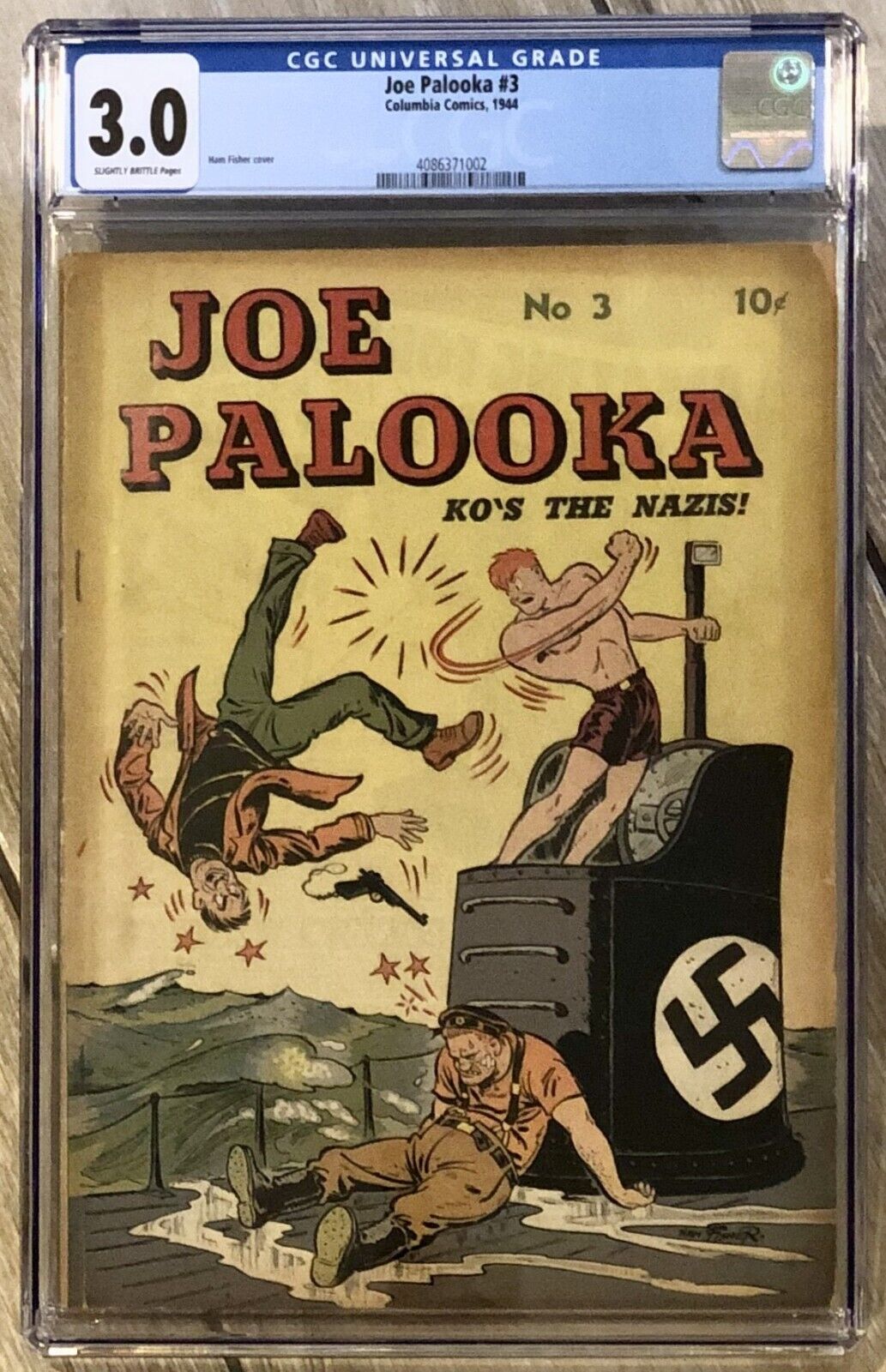 Joe Palooka #3 CGC 3.0 (Columbia 1944) WW2 Nazi Cover WWII Scarce 1/15