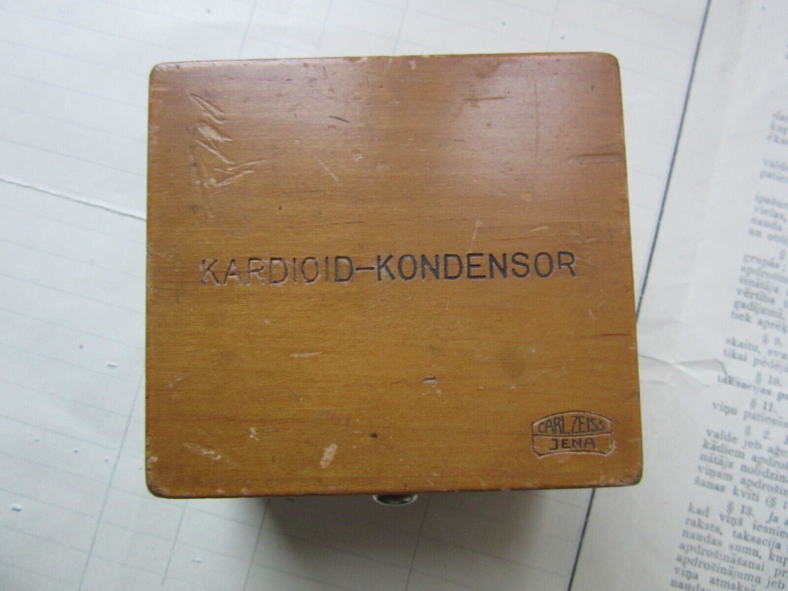 CARL ZEISS Jena KARDIOID - KONDENSOR Wood Box  1930s