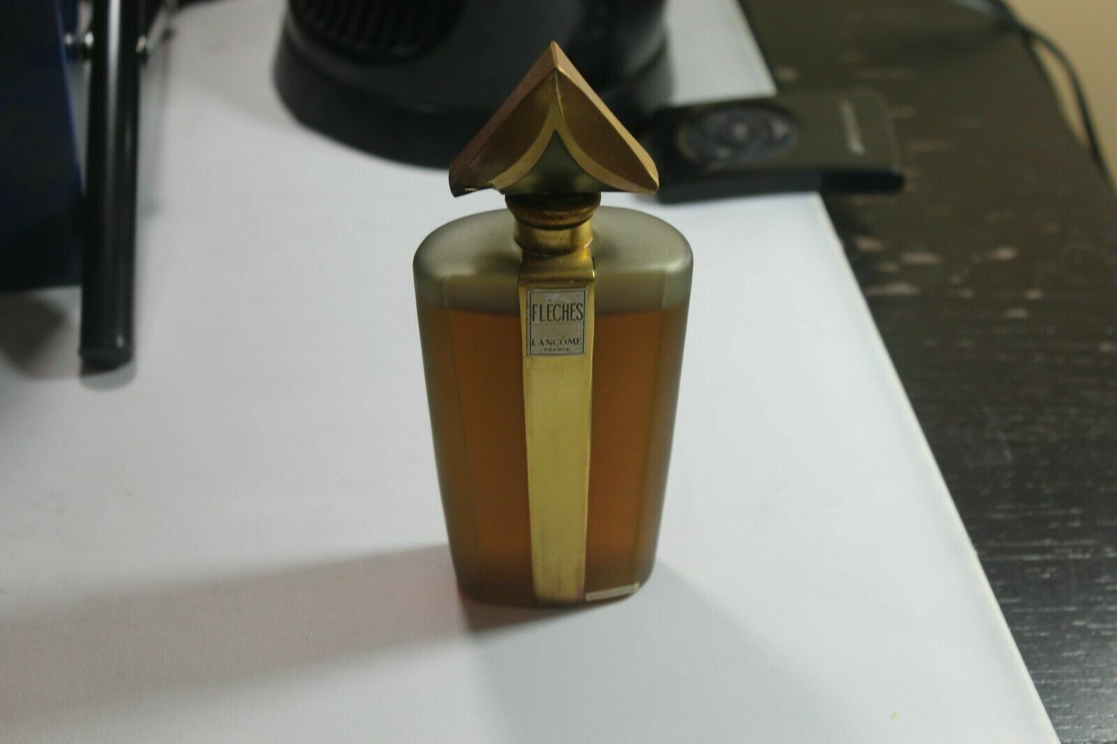 RARE vtg LANCOME FLECHES perfume bottle ART DECO figural ARROWHEAD stopper