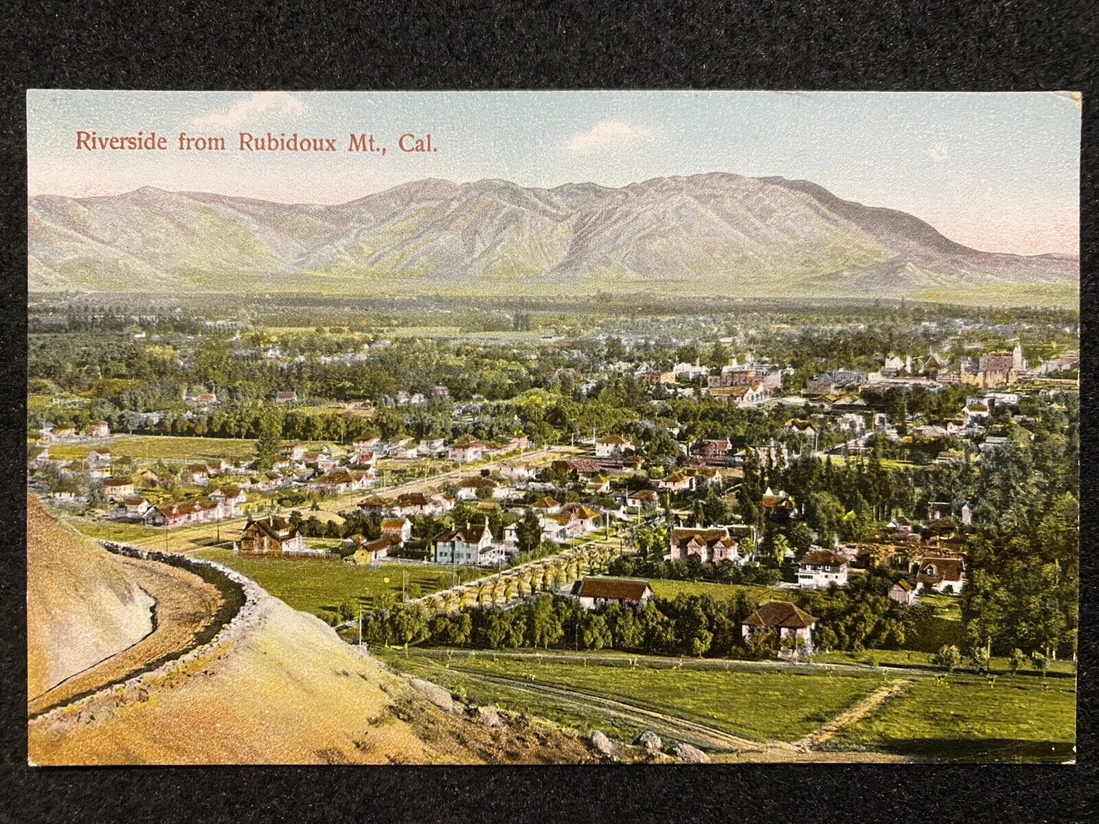 Riverside California CA View From Mt Rubidoux Antique Photo Postcard