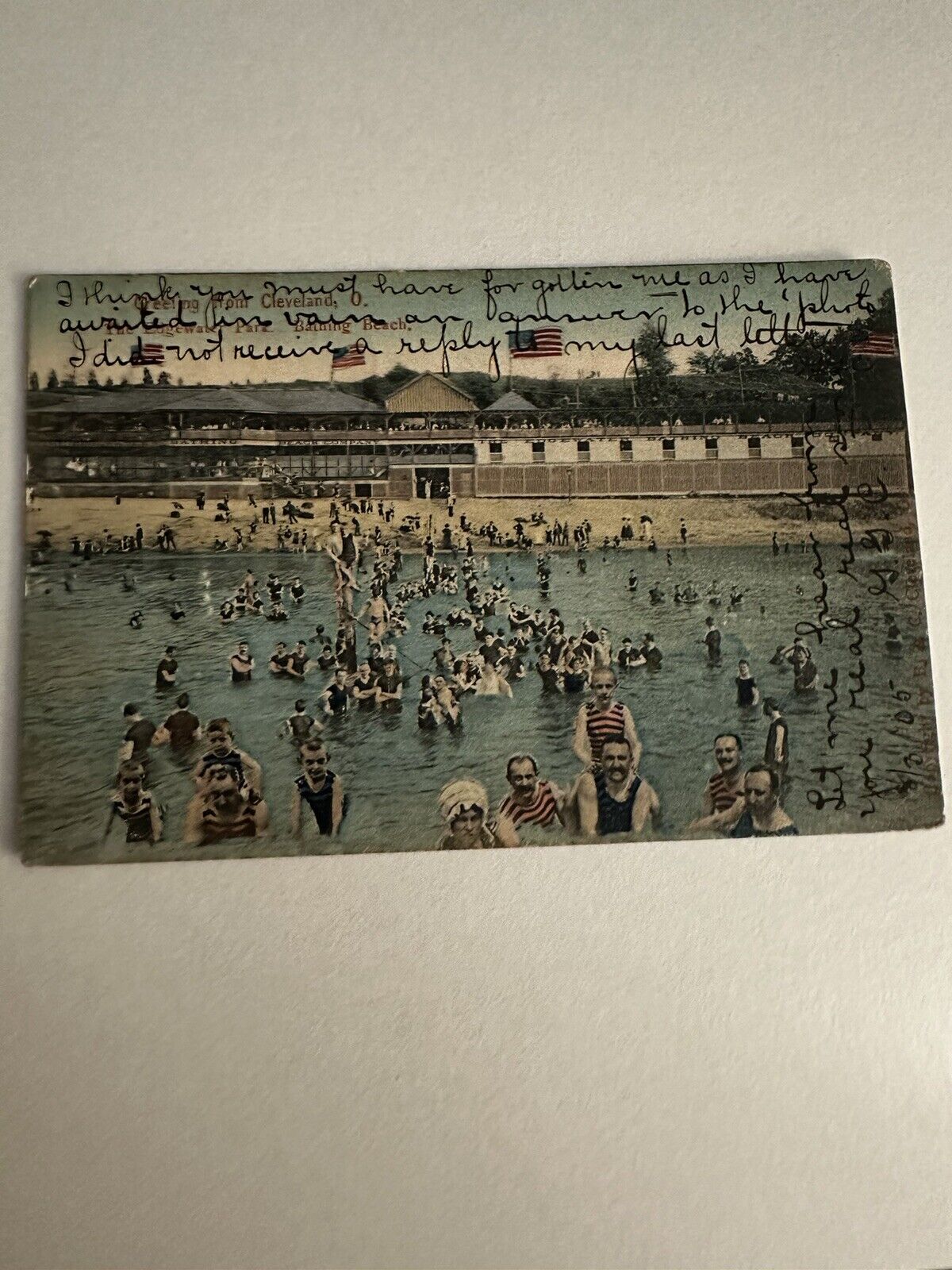 Cleveland OH Ohio Beach Scene Vintage 1905  Postcard Used