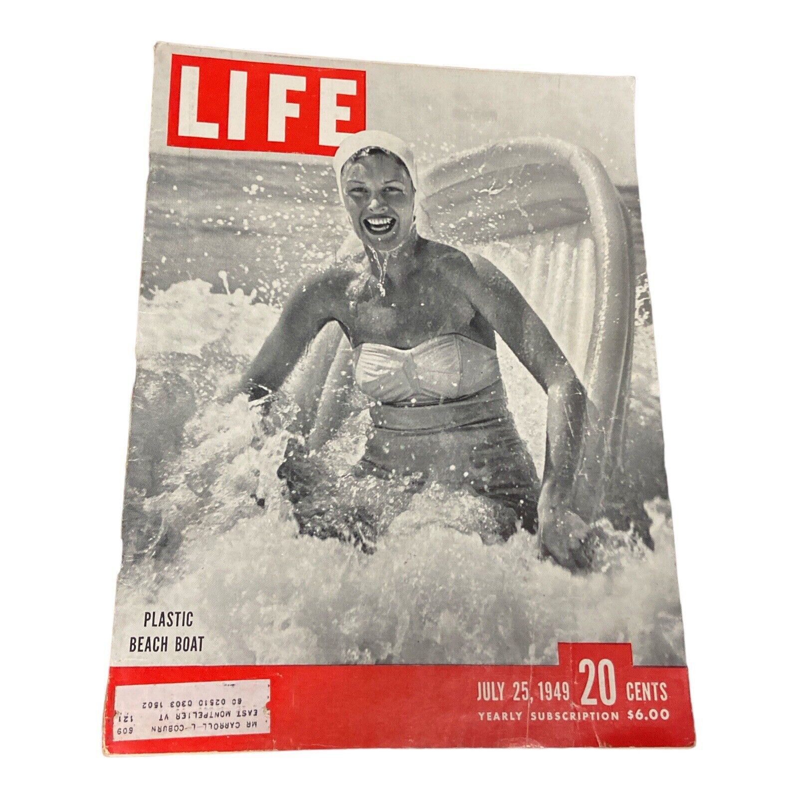 Vintage LIFE Magazine Plastic Beach boat July 25, 1949