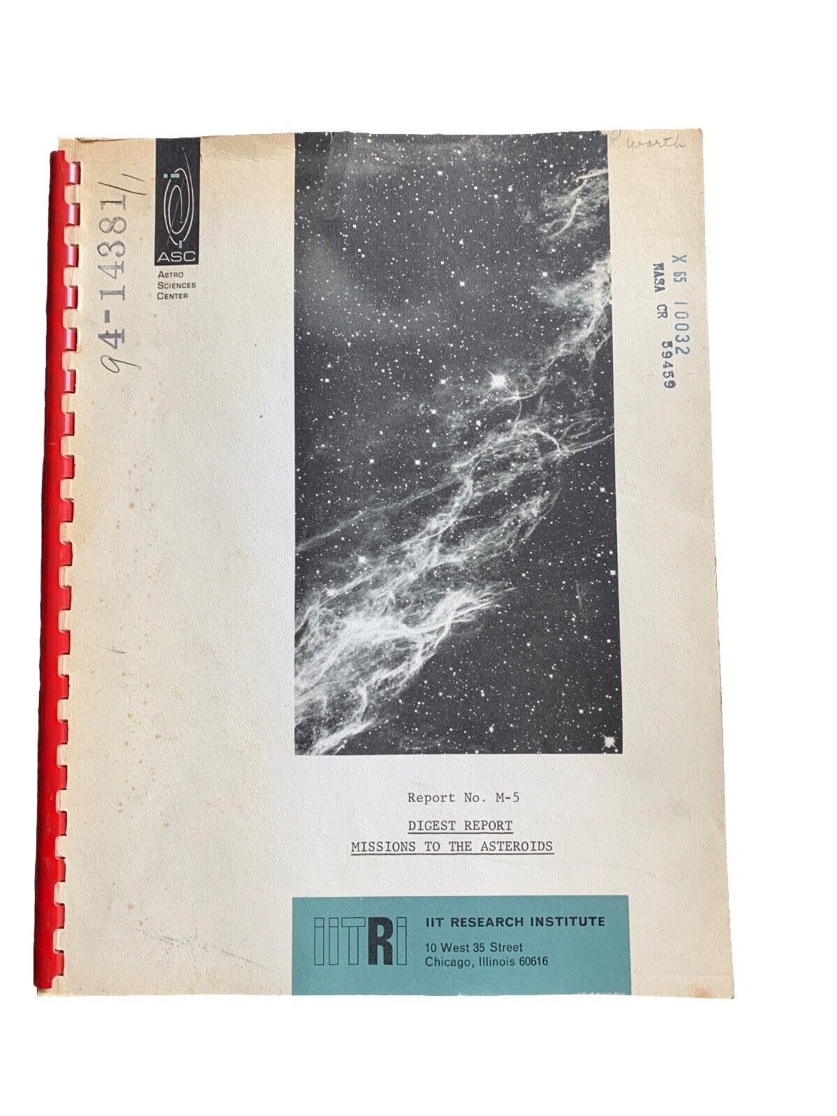 NASA 1964 Missions To The Asteroids Digest Report M-5 IIT Research Institute