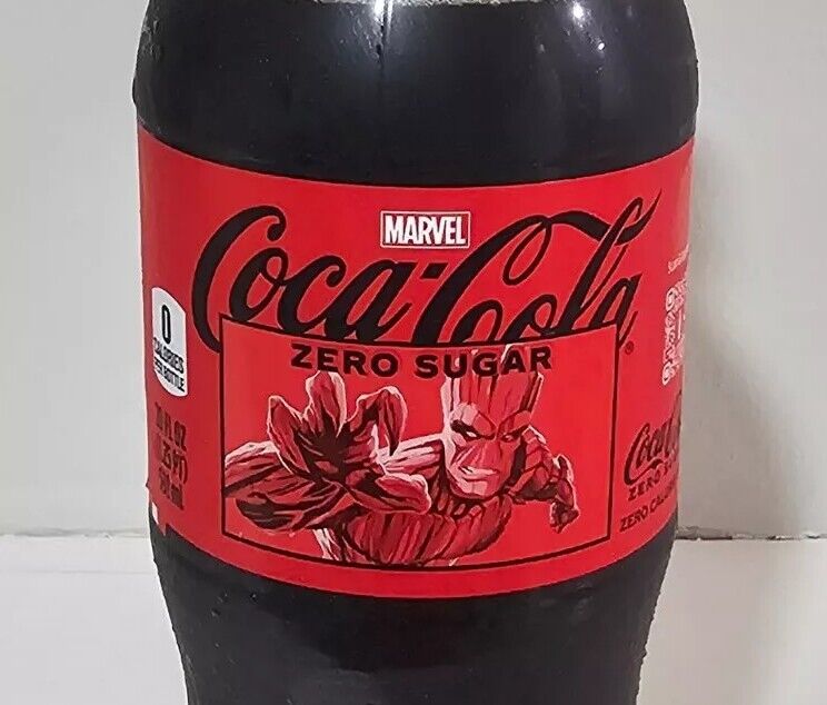 Coca Cola Groot Marvel 20oz Bottle  -2024 LIMITED EDITION Coke Zero