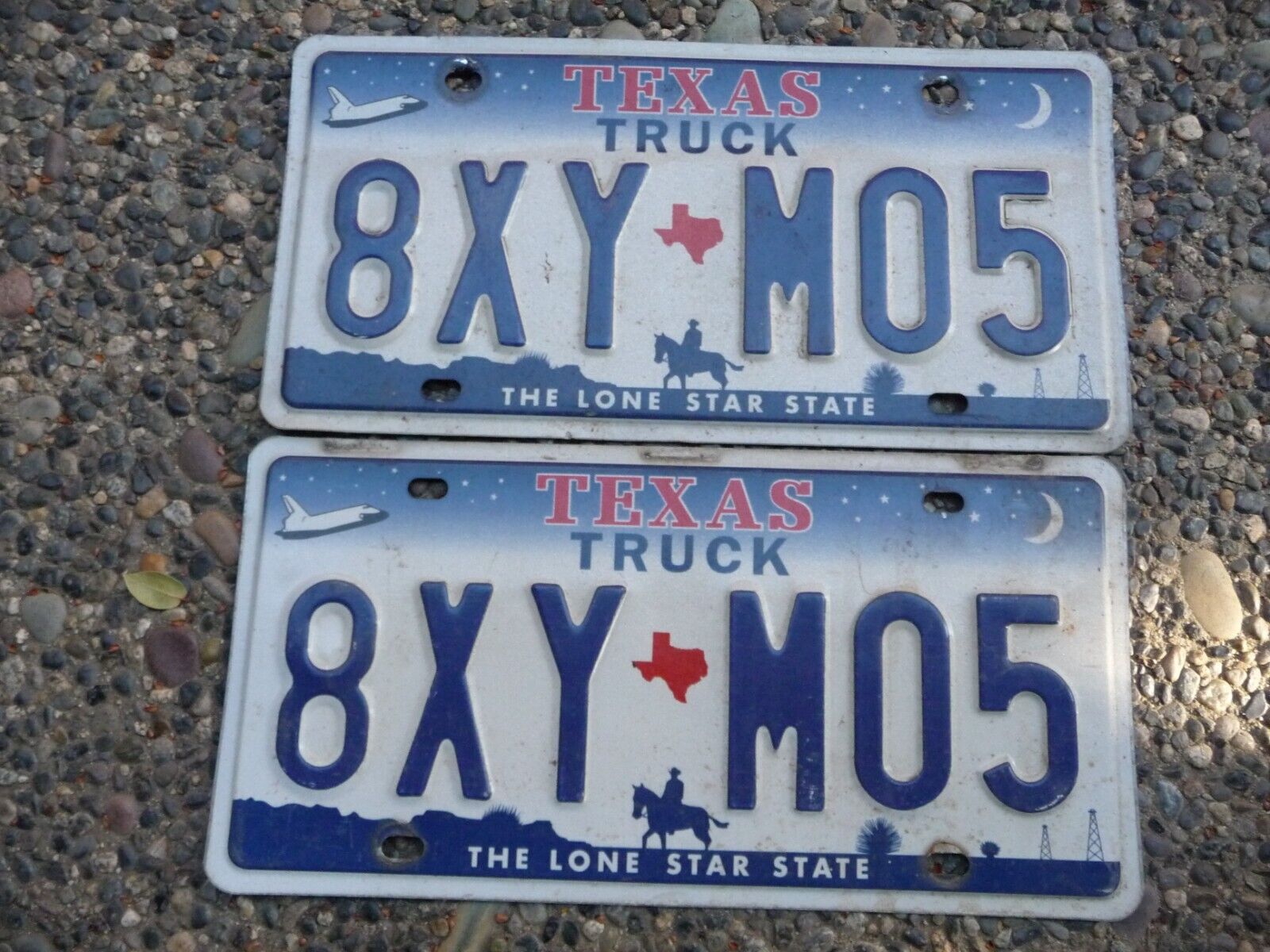 1990s Texas Truck License Plate Pair