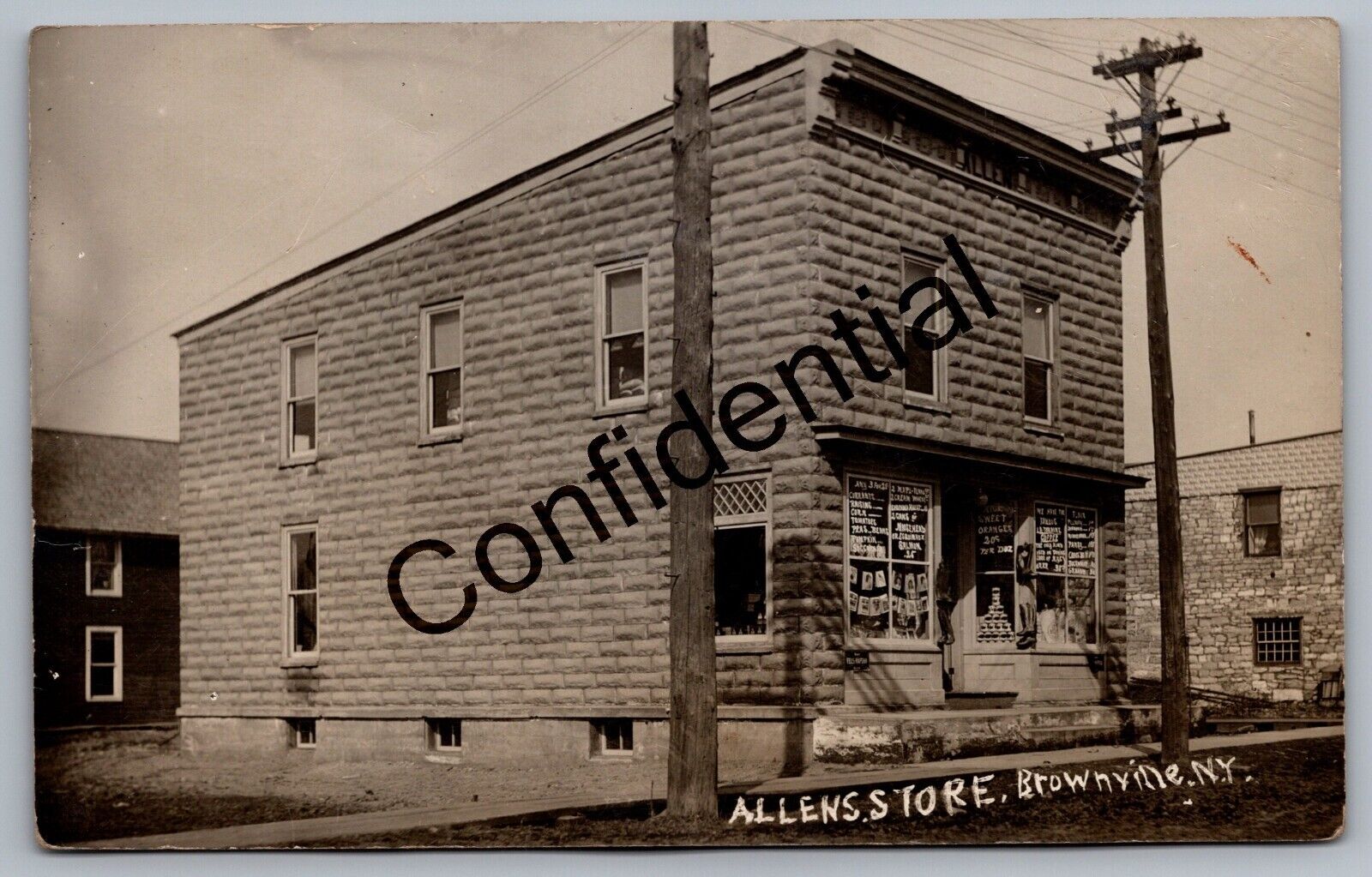 Real Photo Allen's Store At Brownville New York Jefferson County NY RP RPPC D139