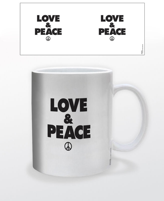 LOVE & PEACE 11 OZ COFFEE MUG HAPPY HAPPINESS QUOTE DECOR LIFE MOTIVATION CALM