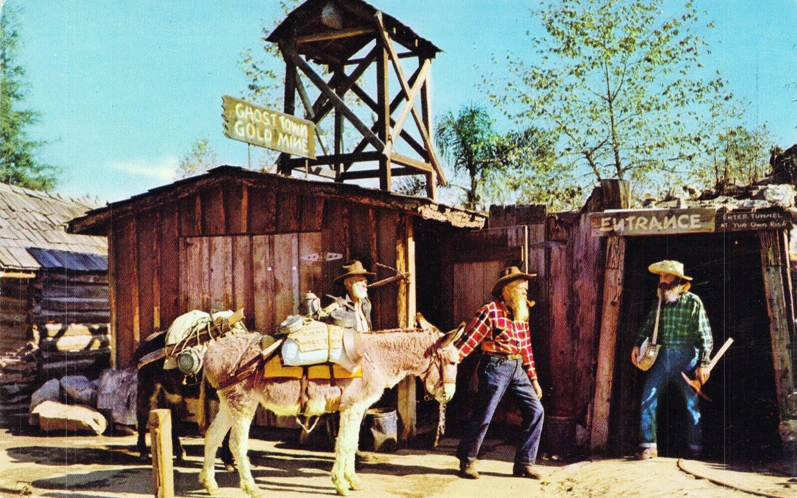 VTG Postcard Gold Mine Entrance-Knott\'s Berry Farm-Buena Park-California -UNP-M6