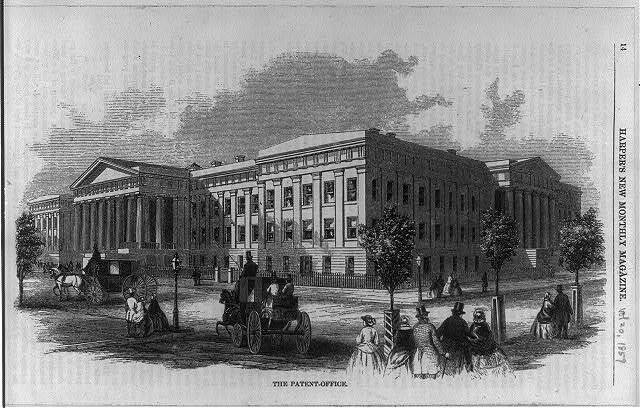 Photo:The Patent Office,horse-drawn carriages,People,1859
