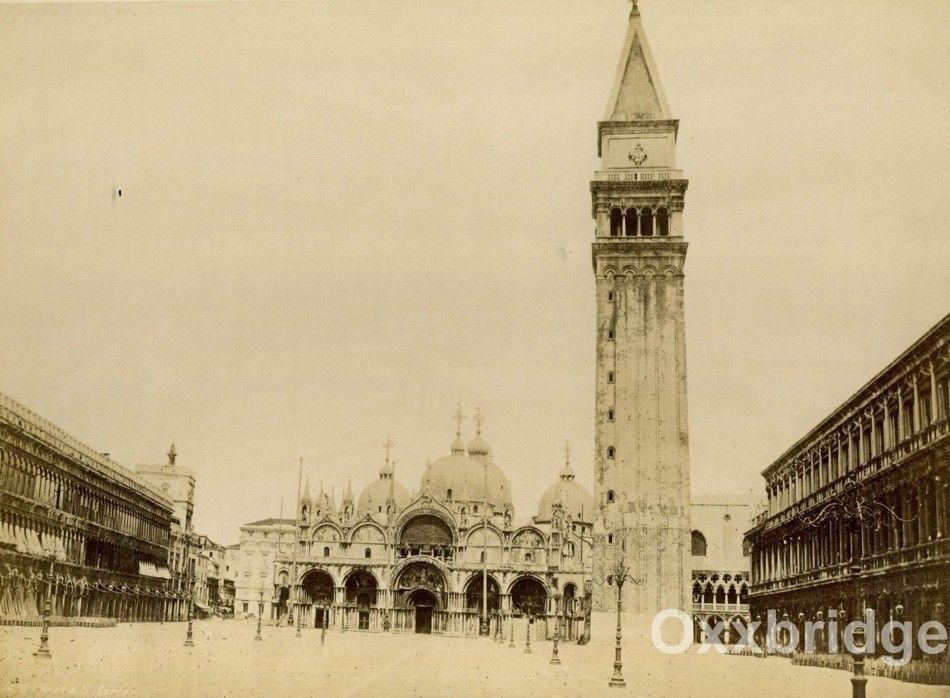 Venice Italy, St Marks Square 1880 Basilica Photo Roman Catholic Papacy Church  