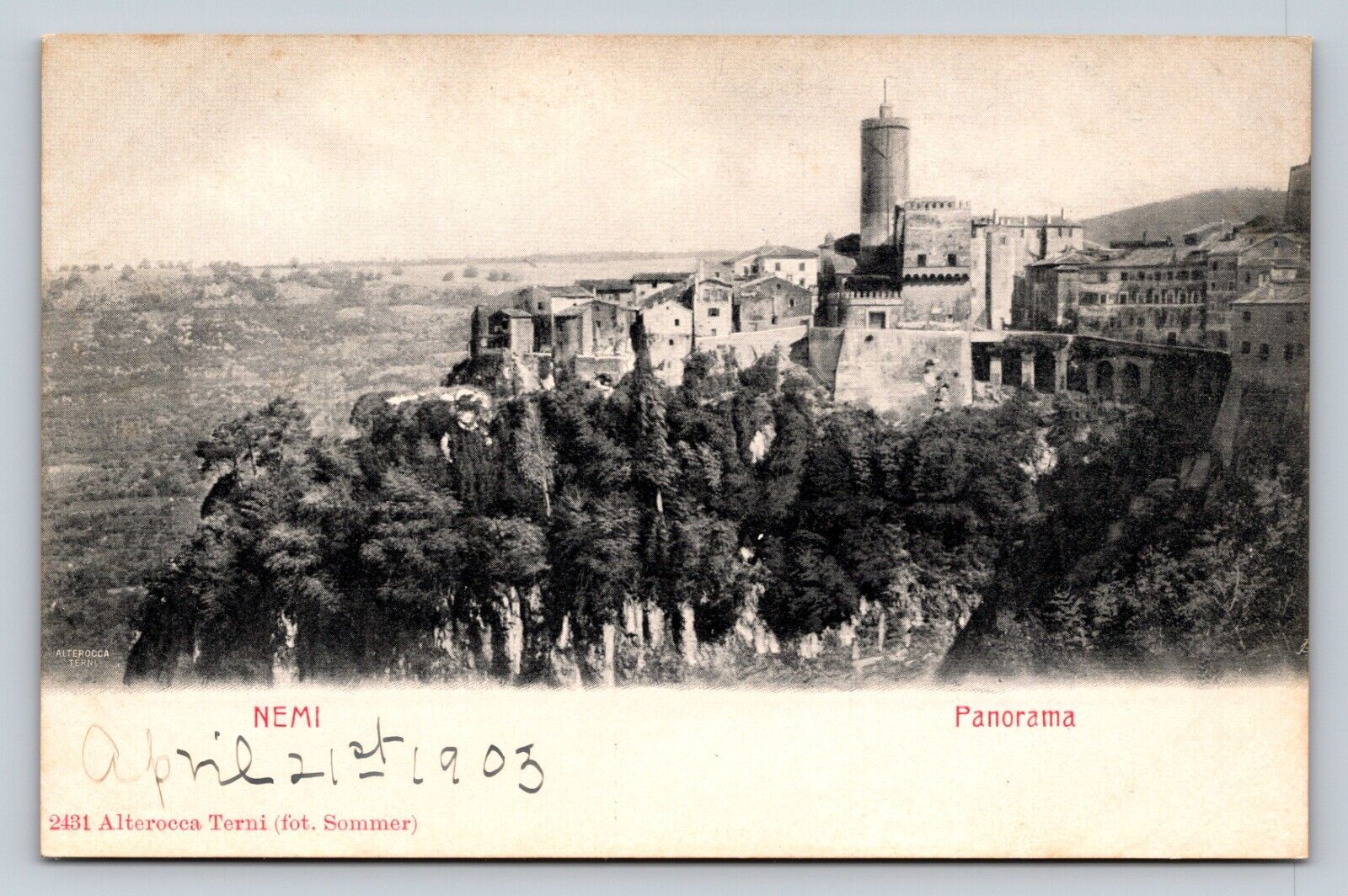 c1903 Alviano Umbria Italy View In The Summer ANTIQUE Postcard