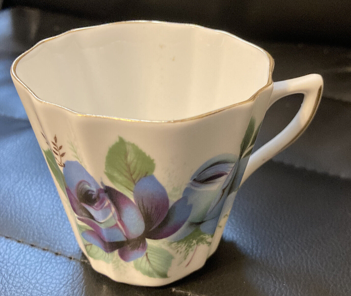 Royal Dover Bone China England cup only Blue Roses Mint Replacement part Vintage