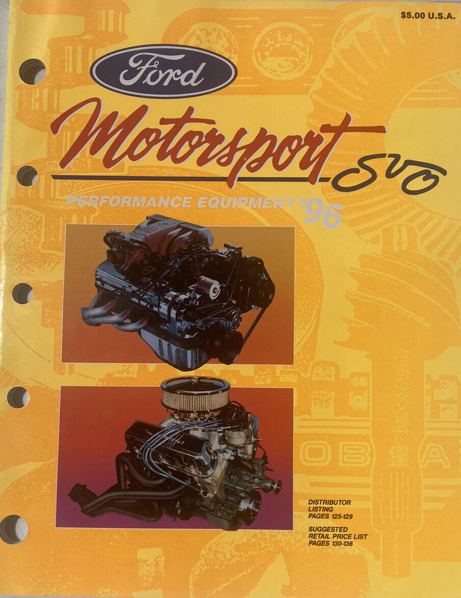 New OEM 1996 Ford Motorsport SVO Catalog 14th Edition