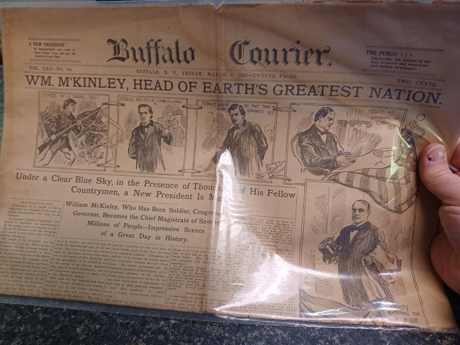 March 5 1897 Buffalo Courier Newspaper William McKinley