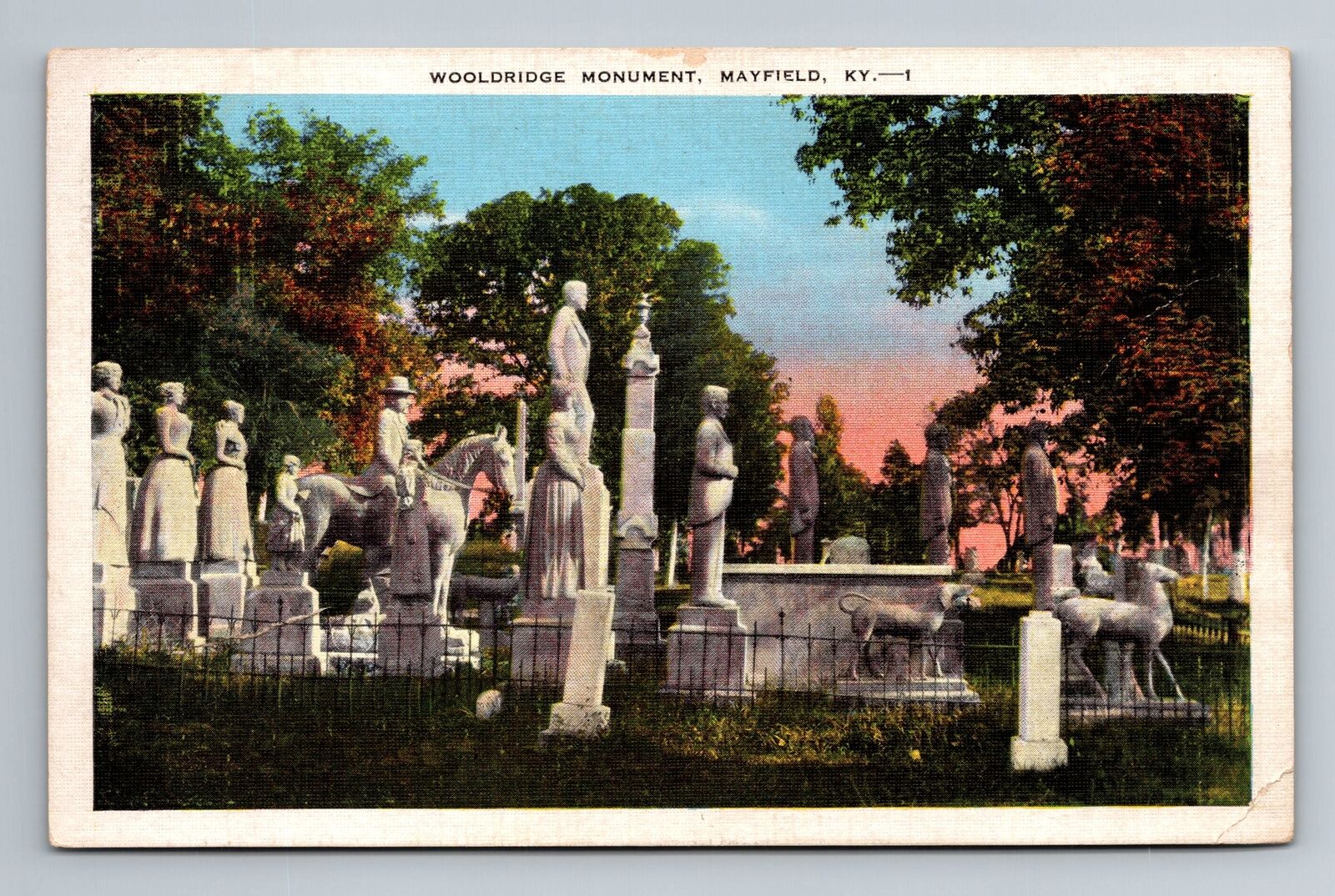 Mayfield KY-Kentucky, Wooldridge Monument, Vintage Postcard