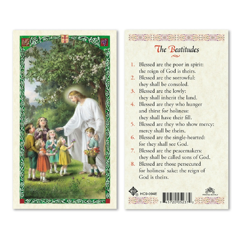 The Beatitudes Laminated Prayer Card