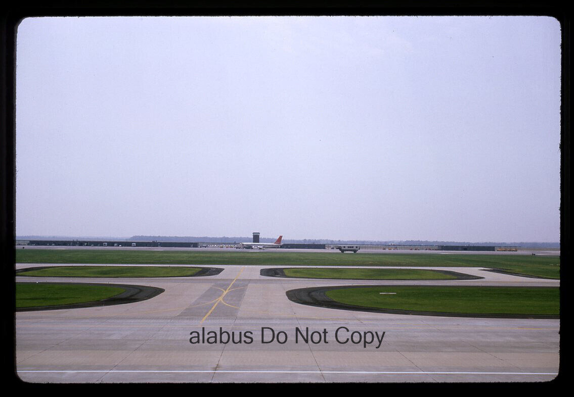 Orig 1965 SLIDE View at Dulles Airport w Mobile Lounge & Northwest Airplane VA