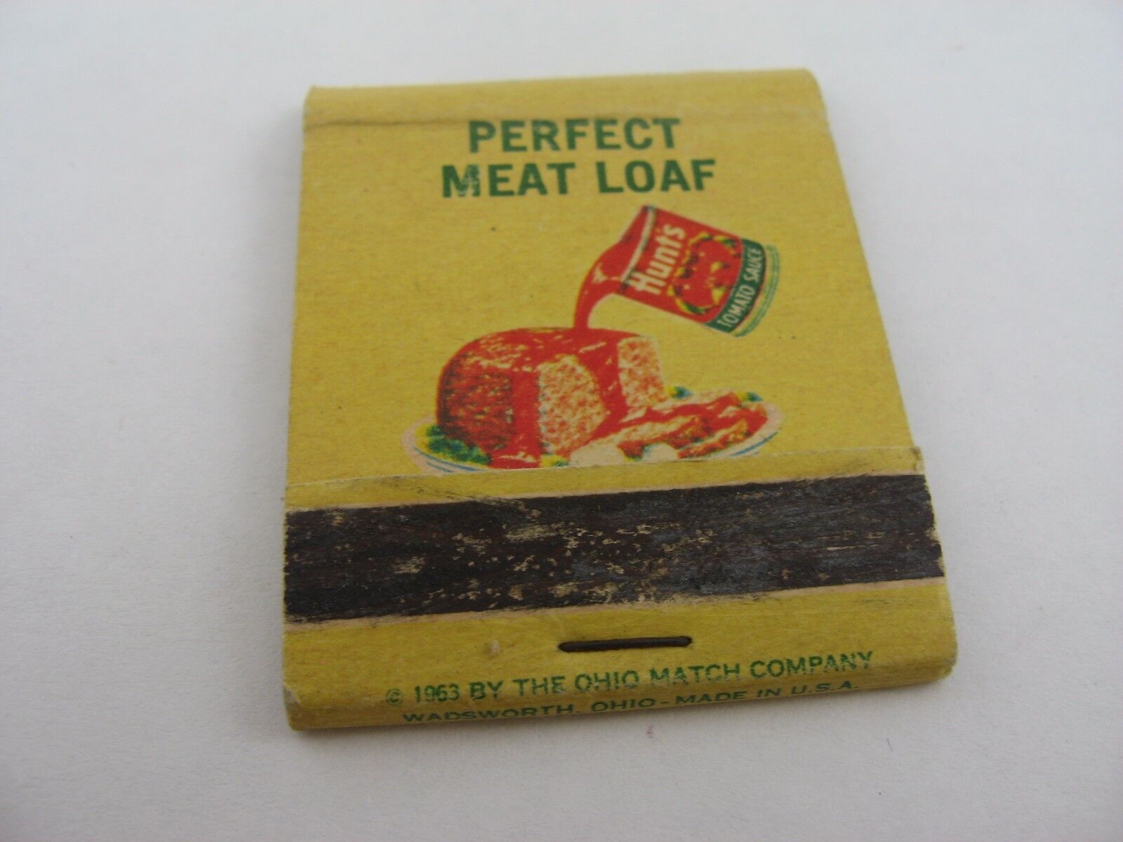 Vintage Matchbook: 1963 Hunt\'s Tomato Sauce Perfect Meat Loaf Recipe