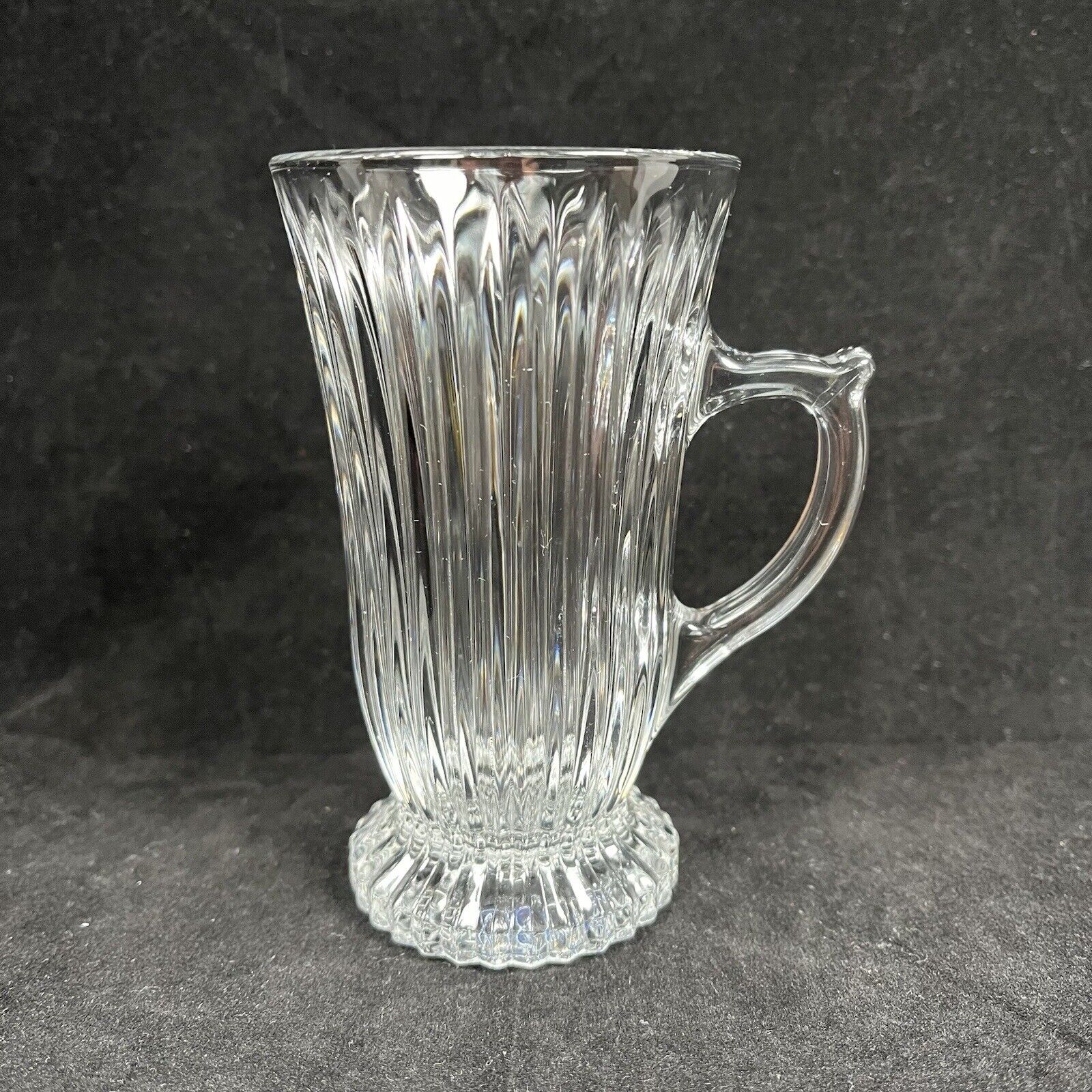 Aderia Glass Crystal Espresso Cup Footed Irish Coffee 4.75” Vintage 1960s Japan