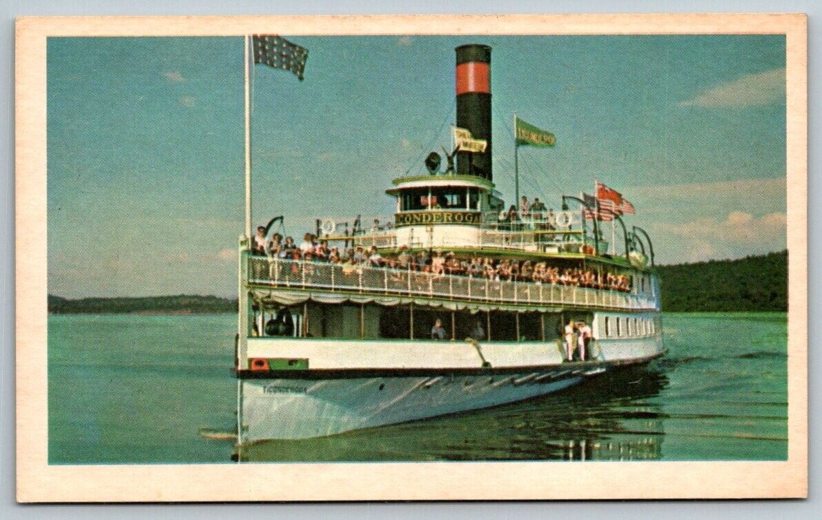 Steamboat  Ticonderoga  Lake Champlain  Postcard