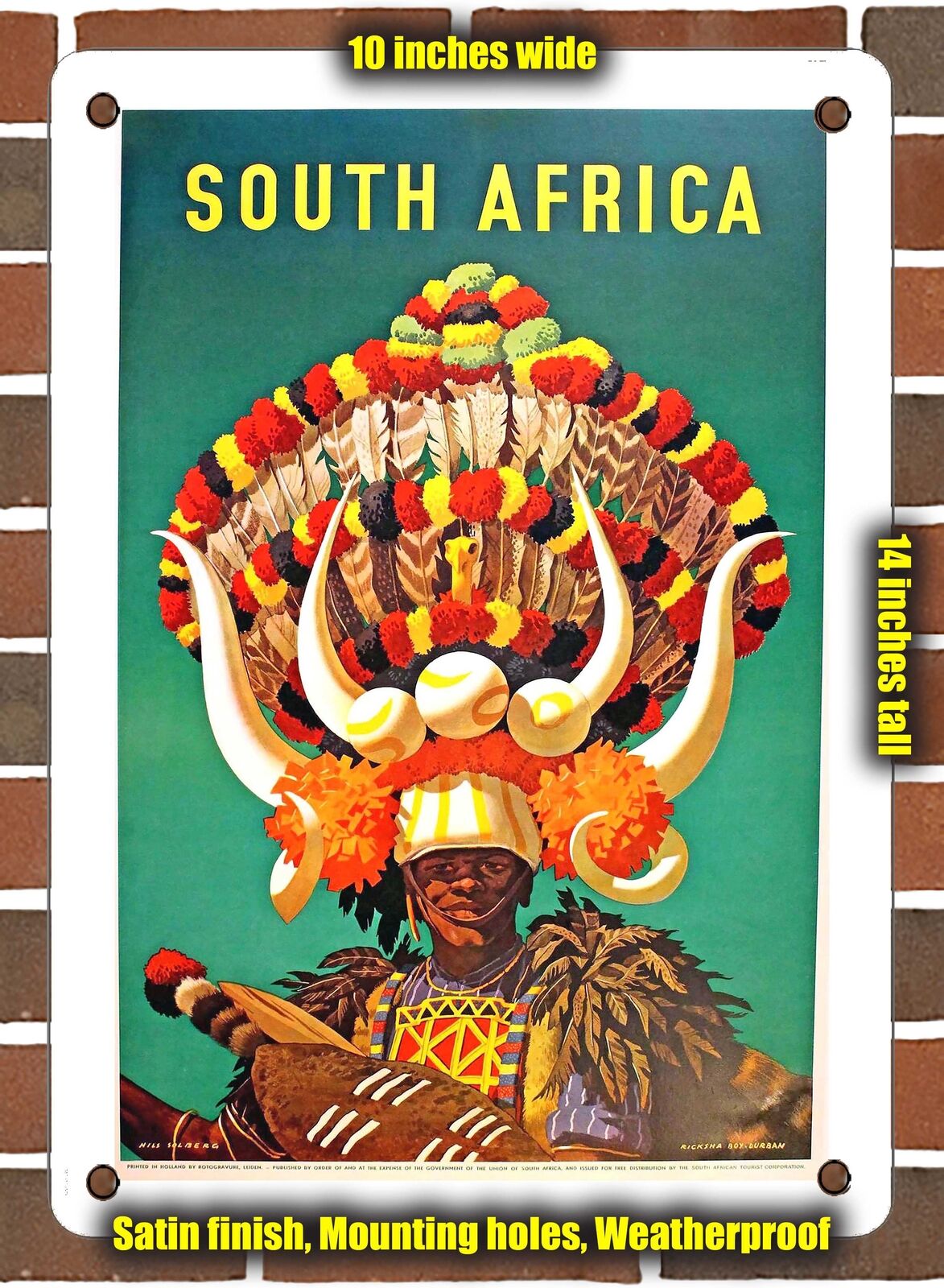 METAL SIGN - 1950 South Africa - 10x14 Inches