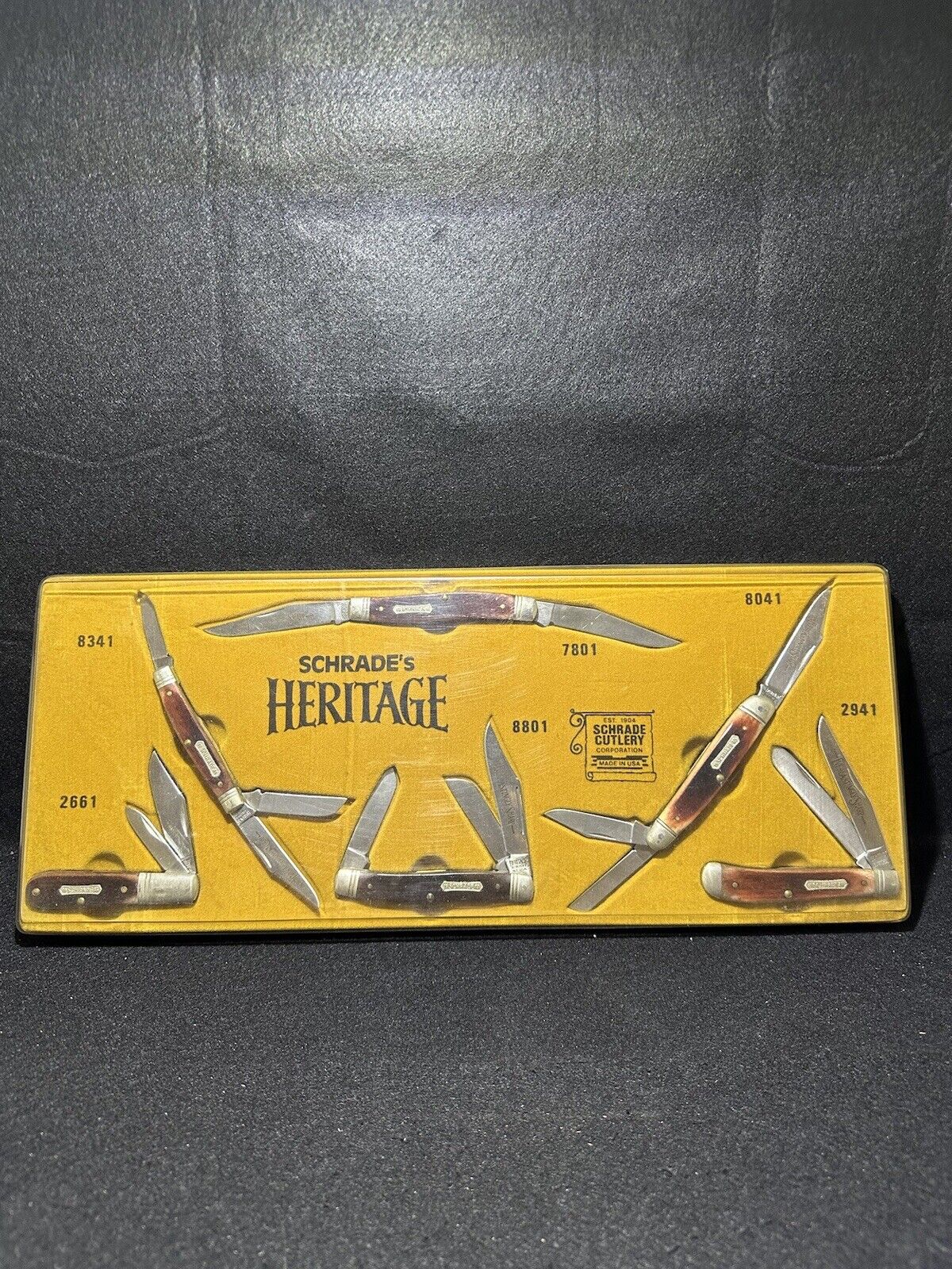 Vintage Rare USA Schrade Heritage Knife Set With 6 Different Knives 1977-1982
