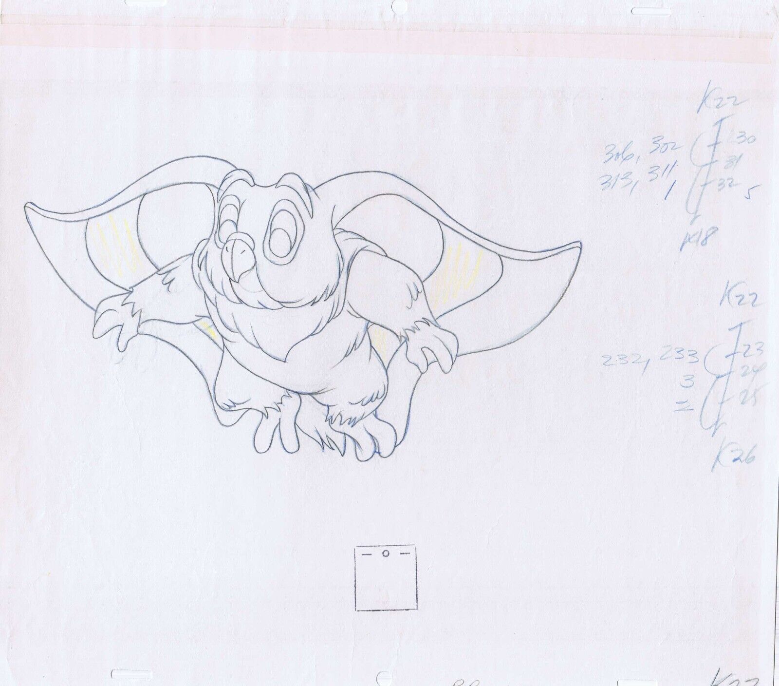 She-Ra Kowl 1985 Original Art w/COA Animation Production Pencils PP014-31 K-22