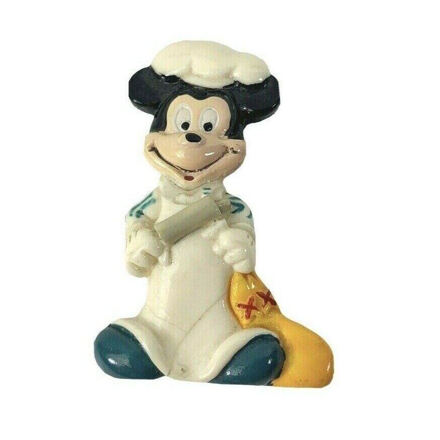 Vintage Disney Chef Mickey Rolling Pin Baker Memo Magnet Mickey Mouse
